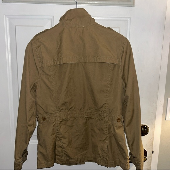 LL Bean Womens Field Jacket Cargo Explorer Safari Cotton Stretch Khaki Small Reg - Picture 6 of 6